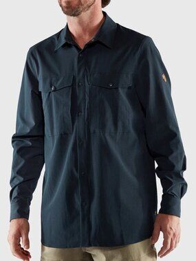 Fjall Raven Abisko Long-Sleeve Trekking Shirt In Dark Navy - Men's Size S (NWT)